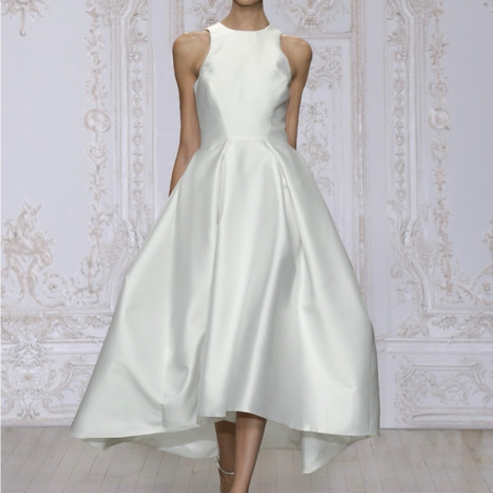 Monique Lhuillier Cream High Low Dress